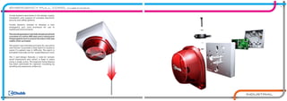 Chubb Systems specialises in the design, supply,
installation and support of complex electronic
security and safety systems.
Chubb Systems wanted to develop a new
emergency pull cord enclosure for use in
healthcare environments.
Theresultingproductwasfullytamperproofand
consisted of a white ABS base and a translucent
Polypropylene lens to ensure the alarm LED was
visible when activated.
The system was intended primarily for use within
care homes to provide a clear alarm to nurses or
carers if a patient was in difficulty. The alarm is
activated manually via the suspended pull-cord.
The 3 part-design features a twist-on tamper
proof translucent lens which is fixed in place
using a single screw. This bayonet fixing feature
has been optimised for injection moulding by
avoiding any expensive undercuts.
8 9
INDUSTRIAL
emerGency pull cord, chubb systems
 