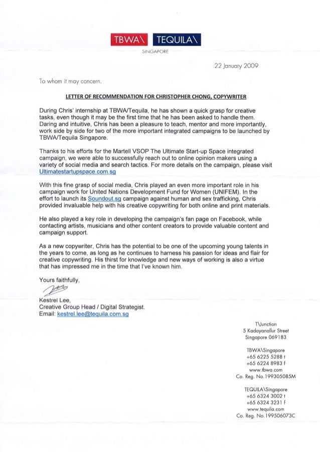 TBWA Letter of mendation TBWA Letter of mendation
