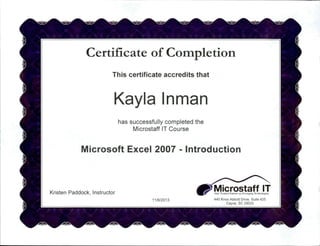 Microsoft Excel 2007 -Introduction