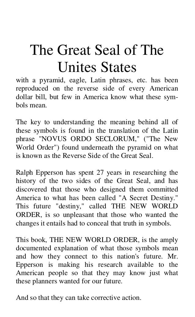 The New World Order Ralph Epperson