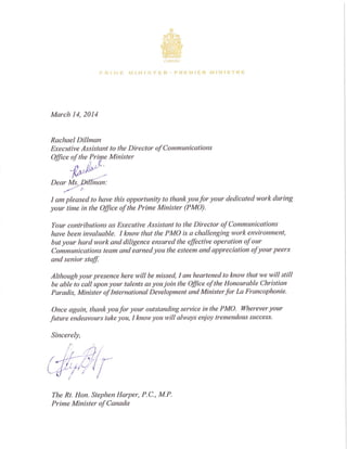Letter from the Prime Minister