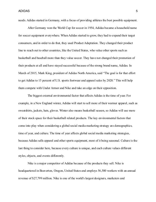 Collegeresearch paper adidas marketing plan