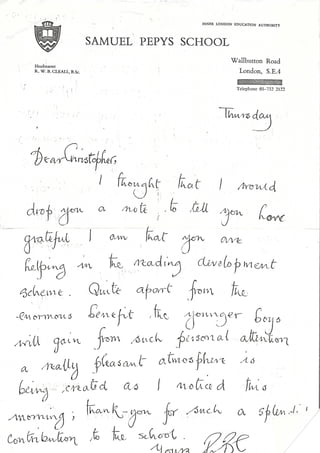 Letter From Headmaster