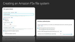 Creating an Amazon FSx file system
 