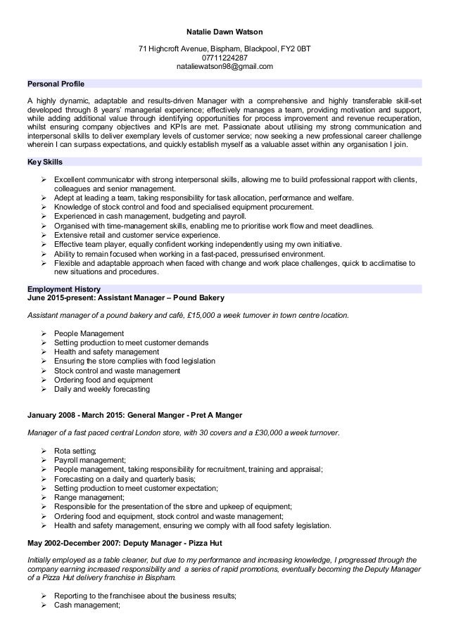 natalie watson cv london natalie dawn watson 71 highcroft avenue bispham blackpool fy2 0bt 07711224287 nataliewatson98
