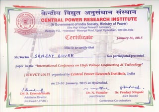 Certificate ICHVET-2015