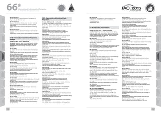 WELCOME
MESSAGES
ORGANISERSPRACTICAL
INFORMATION
CONFERENCE
PROGRAMME
Technical
Programme
STUDENTS&YOUNG
PROFESSIONALS
EVENTS
ASSOCIATED
PROGRAMMES
&EVENTS
EXHIBITIONSOICIALEVENTS
&Technical
TOURS
WELCOME
MESSAGES
ORGANISERSPRACTICAL
INFORMATION
CONFERENCE
PROGRAMME
Technical
Programme
STUDENTS&YOUNG
PROFESSIONALS
EVENTS
ASSOCIATED
PROGRAMMES
&EVENTS
EXHIBITIONSOICIALEVENTS
&Technical
TOURS
AUTHORS’
INDEX
AUTHORS’
INDEX
IAC-15.C4.7-C3.5.7
ON THE NECESSITY OF MODIFICATIONS TO UN PRINCIPLE III
Roger X. Lenard, LPS, United States
IAC-15.C4.7-C3.5.8
RESEARCH ON CRITICAL TECHNOLOGIES FOR EARTH-TO-MARS
SPACE TRANSPORT VEHICLES BASED ON NUCLEAR-THERMAL
PROPULSION
Feng QI, Beijing Institute of Astronautical Systems Engineering,
China
IAC-15.C4.7-C3.5.9
REDUCING NEUTRON EMISSION FROM SMALL FUSION ROCKET
ENGINES
Samuel Cohen, Princeton Plasma Physics Laboratory, United States
C4.8. Advanced and Combined Propulsion
Systems
October 16 2015, 13:30 — Ballroom B
Co-Chair(s): Young min Yoon, KARI, Korea, Republic of; Zvika
Zuckerman , Rafael Advanced Defense Systems Ltd., Israel;
Rapporteur(s): Constanze Syring, University of Stuttgart,
Germany;
IAC-15.C4.8.1
SOLAR WIND ION FOCUSING THRUSTER (SWIFT) PERFORMANCE
ANALYSIS
Thomas Gemmer, North Carolina State University, United States
IAC-15.C4.8.2 (withdrawn)
ASSESSMENT OF EFFICIENCY OF SOLAR THERMAL PROPULSION
WITH MULTI-STAGED «CONCENTRATOR-SPECTRAL SELECTIVE
ABSORBER—THERMAL ENERGY STORAGE» SYSTEM
Sergey Finogenov, Moscow Aviation Institute (National Research
University, MAI), Russian Federation
IAC-15.C4.8.3
HELIOGYRO-CONFIGURED SMALL SPACECRAFT SOLAR SAIL
Peerawan Wiwattananon, , United States
IAC-15.C4.8.4
HYPERGOLIC GREEN PROPELLANTS BASED ON THE HTP FOR A
FUTURE NEXT-GENERATION SATELLITE PLATFORMS
Wojciech Florczuk, Institute of Aviation, Poland
IAC-15.C4.8.5
THE DEVELOPMENT OF OXYGEN-HYDROGEN ENGINE THAT USES
WATER TO PRODUCE HYDROGEN FUEL
Valery Menshikov, , Russian Federation
IAC-15.C4.8.6
COMBUSTION CHARACTER OF TURBOCHARGED SOLID PROPELLANT
RAMJET(TSPR)
Wei Wang, Science and Technology on Combustion, Internal Flow
and Thermal-Structure Laboratory, Northwestern Polytechnical
University, China
IAC-15.C4.8.7 (withdrawn)
MAGREP PROPULSION (MAGNETIC REPULSION PROPULSION
SYSTEM)
Neeraj Jerauld, Student, India
IAC-15.C4.8.8
MODELING AND TESTING OF A NOVEL THRUSTER CONCEPT FOR
SEPARATION OF BODIES IN SPACE
Dan Micheals, Technion, I.I.T., Israel
IAC-15.C4.8.9
OVERHAUL APPROACH IN SPACE SHUTTLE PROPULSION; THINKING
BEYOND CHEMICAL PROPULSION AN EVOLUTIONARY TREND IN
AEROSPACE PROPULSION
Joshua Nyamweno, Samara State Aerospace University (SSAU),
Russian Federation
C4.9. Hypersonic and Combined Cycle
Propulsion
October 13 2015, 14:45 — Ballroom B
Co-Chair(s): Helen Webber , Reaction Engines Ltd., United Kingdom;
Riheng Zheng , Chinese Society of Astronautics (CSA), China;
Rapporteur(s): Salvatore Borrelli , CIRA Italian Aerospace Research
Centre, Italy;
IAC-15.C4.9.1
NUMERICAL AND EXPERIMENTAL STUDIES OF FLAME
STABILIZATION IN A CAVITY STABILIZED RBCC COMBUSTOR
LI Wenlong, Xi'an Aerospace Propulsion Institute, China
IAC-15.C4.9.2
THE SUPERSONIC WAVERIDER AERODYNAMIC CONFIGURATION
WITH ROCKET BASED COMBINED CYCLE(RBCC)ENGINE
AERODYNAMIC/PROPULSION INTEGRATION
Yi Li, China Academy of Launch Vehicle Technology(CALT), China
IAC-15.C4.9.3
EFFECTS OF PRIMARY ROCKET NOZZLE EXPANSION RATIO ON
COMBUSTION OSCILLATING CHARACTERISTICS IN A RBCC ENGINE
COMBUSTOR
Zhiwei Huang, Northwestern Polytechnical University,NPU, China
IAC-15.C4.9.4
STUDY OF THE THERMAL ADJUSTMENT OF RBCC BASED ON TWO-
STAGE INJECTIONS
Ya Jun Wang, College of Astronautics,Northwestern Polytechnical
University, China
IAC-15.C4.9.5
A NOVEL TURBO-AIDED ROCKET-AUGMENTED RAMJET COMBINED
CYCLE ENGINE CONCEPT
Wenhui Ling, Science and Technology on Scramjet Laboratory,
Beijing Power Machinery Research Institute, China
IAC-15.C4.9.7
PRECOOLER DEVELOPMENT AND PERFORMANCE ANALYSIS OF A
PRECOOLING AIR TURBO ROCKET ENGINE
Yuan Ma, Xi'an Aerospace Propulsion Institute, China
IAC-15.C4.9.8
INVESTIGATION OF THE PROPELLANT PROHEATING IN AIR TURBO
ROCKET ENGINE
Yuan Ma, Xi'an Aerospace Propulsion Institute, China
IAC-15.C4.9.9 (withdrawn)
DETONATION COMBUSTION WAVE STABILIZATION IN SCRAMJETS
Ryan Clark, , United States
IAC-15.C4.9.10
NUMERICAL STUDY ON MIXING OF A PASSIVE SCALAR IN
SUPERSONIC MIXING LAYERS USING A HYBRID RANS/LES
APPROACH
Junhong Feng, Science and Technology on Scramjet Laboratory,
National University of Defense Technology, China
IAC-15.C4.9.11
COWL AND CAVITY EFFECTS ON SCRAMJET FUEL MIXING AND
COMBUSTION
Won Keun Chang, Korea Advanced Institute of Science and
Technology (KAIST), Korea, Republic of
IAC-15.C4.9.12
REAL TIME ESTIMATION OF AIR MASS FLOW RATE FOR SCRAMJET
INLET BASED ON MULTI-SENSOR FUSION
Chengyi Su, Science and Technology on Scramjet Laboratory, Beijing
Power Machinery Research Institute, China
IAC-15.C4.9.13
STUDY ON THE TURBO-PUMP PERFORMANCE OF THE SCRAMJET
FUEL FEED SYSTEM
Shen Chibing, National University of Defense Technology, China
IAC-15.C4.9.14
EXPERIMENTAL AND NUMERICAL INVESTIGATION OF FLOW
REACTION AND HEAT TRANSFER WITH SUPERCRITICAL
HYDROCARBON FUEL
Zhao Yunlong, , China
C4.IP. Interactive Presentations
October 14 2015, 13:15 — Plasma Screens Area
Coordinator(s): Giorgio Saccoccia , European Space Agency
(ESA), The Netherlands; Helen Webber , Reaction Engines Ltd.,
United Kingdom; Richard Blott , Space Enterprise Partnerships
Limited, United Kingdom; Toru Shimada , Japan Aerospace
Exploration Agency (JAXA), Japan;
IAC-15.C4.IP.1
SPACE GATES: REPURPOSING THE MINI-MAGNETOSPHEREIC
PLASMA PROPULSION SYSTEM AS A MASS DRIVER
Zachary Riffle, , United States
IAC-15.C4.IP.2
AEROTHERMODYNAMIC EXPERIMENT AND SIMULATION OF SPATIAL
EFFECTS IN A DIVERT THRUST CHAMBER IN HYPERSONIC FLOW
Jian Li, Beijing Aerospace Propulsion Institute, China
IAC-15.C4.IP.3
THE MICRO THRUST AUTOMATIC MEASUREMENT SYSTEM OF
PLASMA THRUSTER
Jing Li, , China
IAC-15.C4.IP.4
DESIGN AND STRUCTURAL CHARACTERISTICS OF GAS GIMBALING
APPARATUS IN LOX/KEROSENE ROCKET ENGINE
Jian ZHAO, Xi'an Aerospace Propulsion Institute, China
IAC-15.C4.IP.5
GROUND TESTING OF LOW-THRUST SELF-PRESSURIZED HYBRID
MOTOR
Olexiy Shynkarenko, University of Brasilia, Brazil
IAC-15.C4.IP.6
QUASI-DIRECT NUMERICAL SIMULATION ON ATOMIZATION AND
MIXING CHARACTERISTICS OF A PAIR OF IMPINGING JETS
Jianan Li, The 11st Institute of the Sixth Academy of CASC, China
IAC-15.C4.IP.7
FEASIBILITY STUDY ON NON-TOXIC HYPERGOLIC BIPROPELLANT
THRUSTER USING HYDROGEN PEROXIDE AS AN OXIDIZER
Hongjae Kang, Korea Advanced Institute of Science and Technology
(KAIST), Korea, Republic of
IAC-15.C4.IP.8
GAS-PHASE NUCLEAR ROCKET ENGINES AND PROPULSIVE MASS
FOR THEM.
Oleg Aleksandrov, AVIASTAR Inc www.aviastar.us, United States
IAC-15.C4.IP.9
FUNDAMENTAL ENERGY PROPULSION SYSTEMS
Leon Africa, , South Africa
IAC-15.C4.IP.10 (withdrawn)
NUMERICAL SIMULATION OF GRAIN'S DYNAMIC REGRESSION
PROCESS FOR N2O/HTPB HYBRID ROCKET MOTORS
Yu Zhao, Shanghai Academy of Spaceflight Technology, China
IAC-15.C4.IP.11
EXPERIMENTAL SIMULATION INVESTIGATION OF DIAPHRAGM
RUPTURE AND WASHING FOR ROCKET ENGINE IN ARC HEATED AIR
FLOW
Cheng Meisha, CASC, China
IAC-15.C4.IP.12
IMPROVED METHOD FOR PIV MEASUREMENT ON HIGH
TEMPERATURE VITIATED SUPERSONIC FLOW-FIELD
Xi Wenxiong, State key laboratory of laser propulsion & application,
Equipment Academy of PLA, Beijing, China, China
IAC-15.C4.IP.13 (withdrawn)
RESEARCH ON DISCHARGE PLASMA CHARACTERISTICS OF
AN ABLATIVE PULSED PLASMA THRUSTER VIA EMISSION
SPECTROMETRY
Lei Yang, China Academy of Launch Vehicle Technology(CALT), China
IAC-15.C4.IP.14
VERIFICATION OF THE VENUS TECHNOLOGICAL MISSION MODULE
Jacob Herscovitz, RAFAEL, Israel
IAC-15.C4.IP.15 (withdrawn)
POCKET ROCKET: A RADIO-FREQUENCY ELECTROTHERMAL PLASMA
MICRO-THRUSTER
Amelia Greig, Australian National University, Australia
IAC-15.C4.IP.16
FREQUENCY BEHAVIOR OF LIQUID FUELED RAMJET WITH VARIABLE
AREA NOZZLE
Qin Yan-ping, Xi'an Aerospace Propulsion Institute, China
IAC-15.C4.IP.17
WALL TEMPERATURE PREDICTION OF REGENERATIVE COOLED
ROCKET ENGINE BASED ON A COUPLED HEAT TRANSFER MODEL
Guangxu Wang, The 11st Institute of the Sixth Academy of CASC,
China
IAC-15.C4.IP.18
SOLAR THERMAL PROPULSION REVIEW
Marc M. Cohen, Astrotecture™, United States
IAC-15.C4.IP.19
ELECTRO-MAGNETIC VACUUM THRUST PRODUCERS (EMVTP)
Vladimir Shirin, , Kazakhstan
IAC-15.C4.IP.20
INVESTIGATION OF FLOW INDUCED PRESSURE DIFFERENCE DURING
HIGH ALTITUDE SIMULATION
Jianwen Yang, National Key LAB of Science and Technology on LRE,
China
IAC-15.C4.IP.21
NUMERICAL STUDY FOR SIMULATING LIQUID ROCKET ENGINE
EXHAUST PLUME USING MULTI-SPECIES UN-REACTED FLOW MODEL
Sunil Kang, Korea Aerospace Research Institute (KARI), Korea,
Republic of
IAC-15.C4.IP.22
PARAMETRIC STUDY AND SENSITIVITY ANALYSIS OF HYBRID ROCKET
MOTORS WITH DOUBLE-TUBE CONFIGURATION
Arnau Pons Lorente, School of Astronautics, Beihang University,
China
IAC-15.C4.IP.23 (withdrawn)
DESIGN AND PERFORMANCE EVALUATION OF HYDROGEN
PEROXIDE OXIDIZER HYBRID THRUSTER FOR SOUNDING ROCKET
SYSTEM
Minwoo Lee, Satrec Initiative, Korea, Republic of
IAC-15.C4.IP.24
ANALYSIS OF SYSTEM DAMPING EFFECT ON TIME-LAG BASED
COMBUSTION INSTABILITY MODEL
Guangxu Wang, National Key LAB of Science and Technology on
LRE, China
IAC-15.C4.IP.25
ANALYSIS OF A MAGNETO-HYDRO-DYNAMIC (MHD) OBLIQUE
DETONATION WAVE ENGINE
Kongqian Sun, Science and Technology on Scramjet
Laboratory,Beijing Power Machinery Research Inst, China
66 th
International Astronautical Congress
12 - 16 October 2015, Jerusalem, Israel
130 131
 