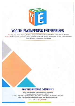 Yogith Engineering Enterprises Catalog