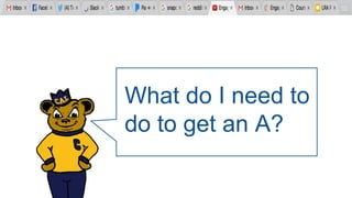 What do I need to
do to get an A?
 