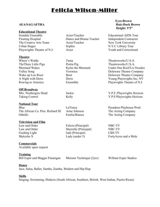 Veronica Riser Artist Resume | DOC