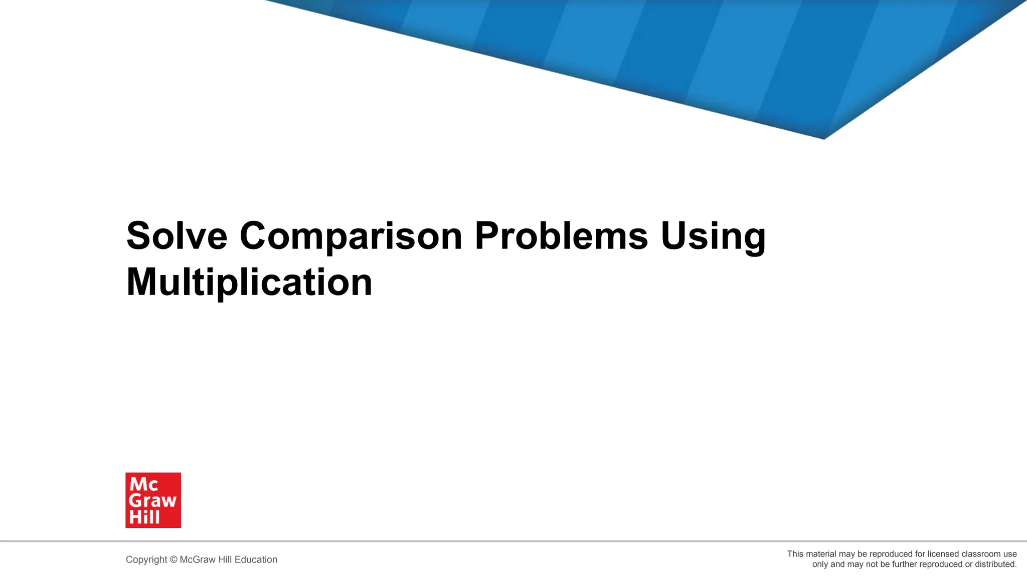 Solve Comparison Problems Using Multiplication | PPTX