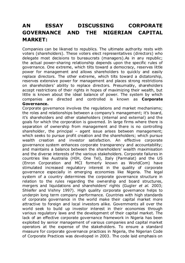 Locavores Synthesis Essay An Essay Discussing Corporate Governance And The Nigerian Capital Market Companies Can Be Likened To Essay On Paper also Sample Essay Topics For High School Nse Essay Proposal Essay Topic List