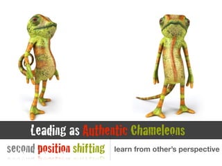 learn from other’s perspectivesecond position shifting
Leading as Authentic Chameleons
 