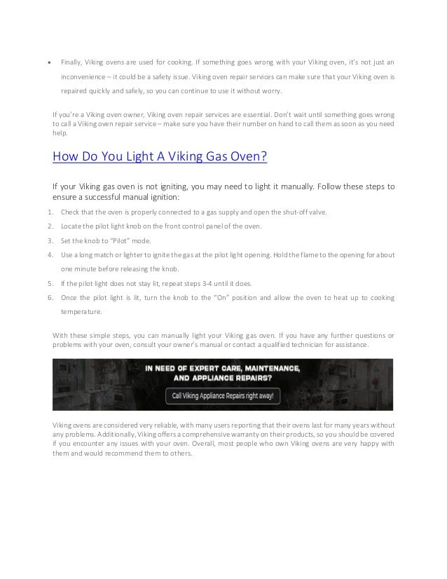 How To Manually Light Oven