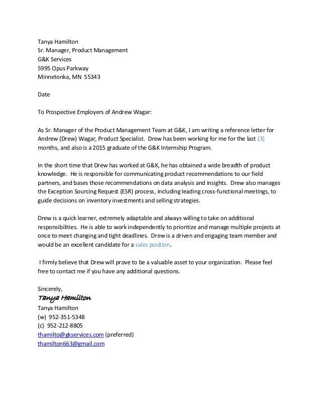 reference letter product specialist excellent reference letter