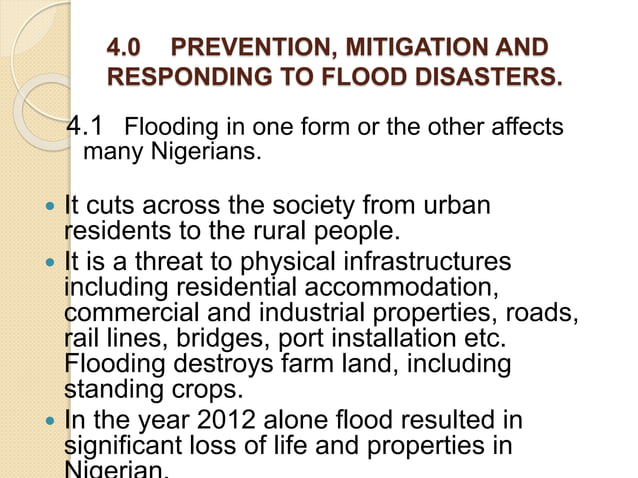 Flood Prevention Mitigation And Preparedness Pptx