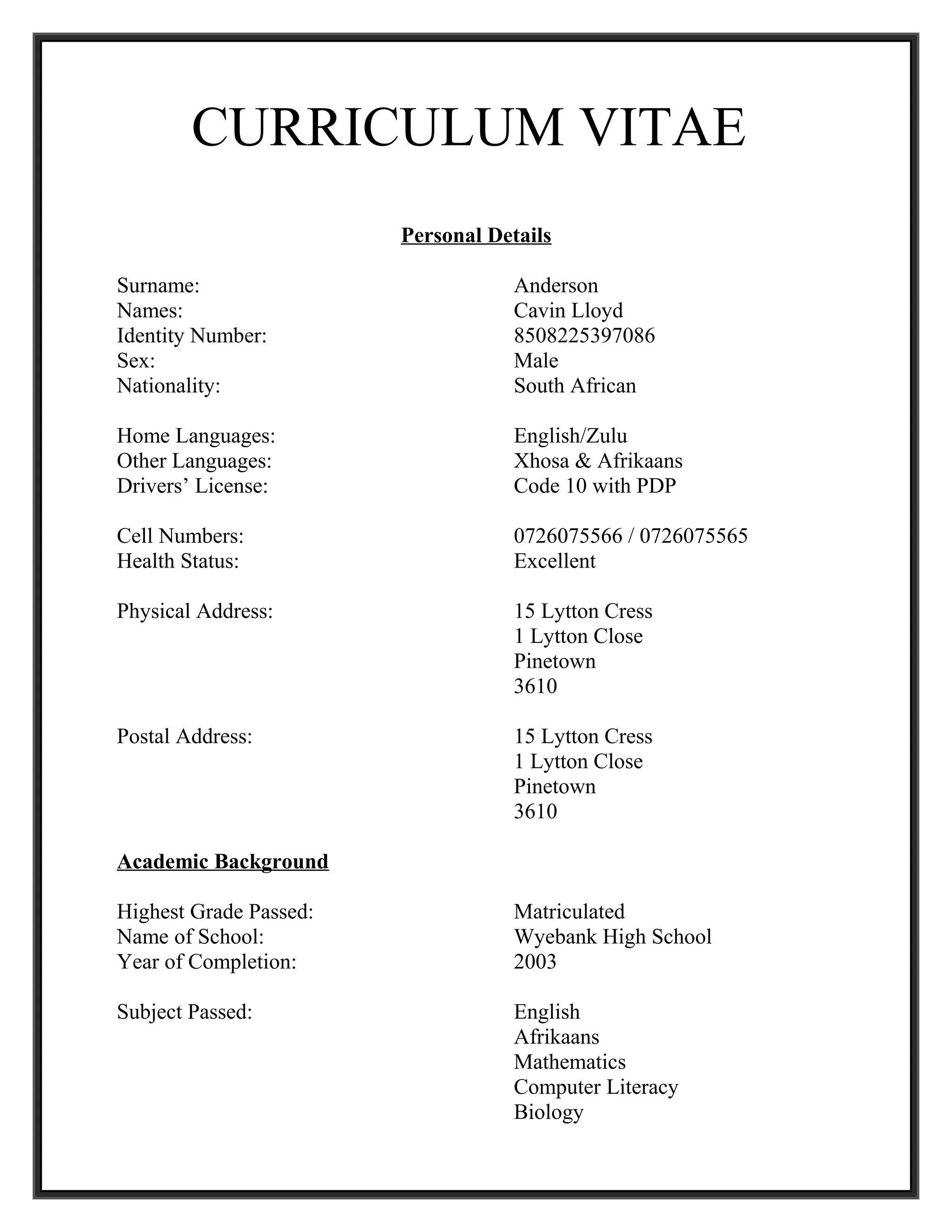 C v Of Lloyd E PDF c-v-of-lloyd-e-pdf