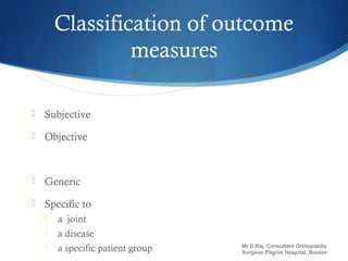 Assessment of outcome after joint replacement Presentation 11 02 2015 | PPT