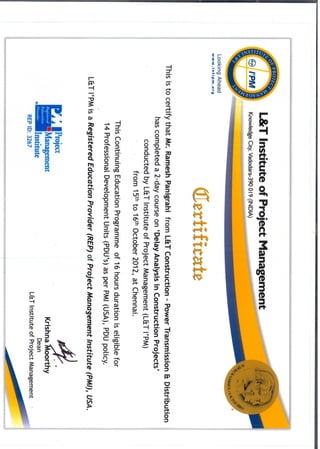 certifcate from L&T IPM