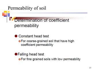 Permeability of soil
23
 