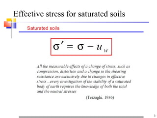 Effective stress for saturated soils
3
 