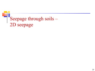 Seepage through soils –
2D seepage
35
 