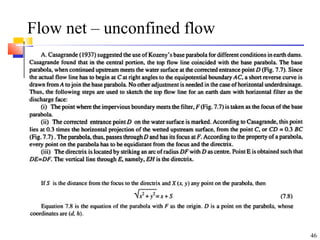 Flow net – unconfined flow
46
 