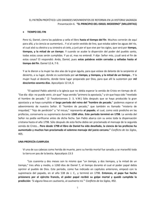 1
EL PATRÓN PROFÉTICO: LOS GRANDES MOVIMIENTOS DE REFORMA EN LA HISTORIA SAGRADA
Presentación 6. “EL PRINCIPIO DEL ISRAEL ...
