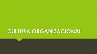 CULTURA ORGANIZACIONAL
13
 