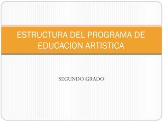 SEGUNDO GRADO
ESTRUCTURA DEL PROGRAMA DE
EDUCACION ARTISTICA
 