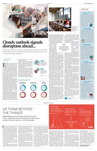14 / 02 / 2016RACONTEUR raconteur.net 5CLOUD FOR BUSINESS
COMMERCIAL FEATURE
rience, quicker resolution of support issues
and new, targeted service offerings. The
IoT gives products a voice and they have a
lot to say.
So many companies head into the un-
known world of IoT on their own. The do-it-
yourself model has proven to be difficult or
unachievable, as most traditional product
companies do not have a core competency
in connecting and managing IoT-enabled
products. Finding the right partners makes
this process significantly easier.
As more IoT products hit the market fast-
er, and become more prevalent, customers
will embrace the benefits of IoT and the ex-
perience that comes with it. As those ben-
efits become more tangible, adoption will
IoT: THINK BEYOND
THE ‘THINGS’
Paddy Srinivasan, general manager of LogMeIn’s Xively IoT
division, explains how the internet of things can strengthen brands
and improve customer experience – with the right support
F
or all the hype, the internet of things
(IoT) is also very real and will soon im-
pact nearly every aspect of our lives.
However, there tends to be a misconception
that the way to win the IoT is to invent the
newest, life-changing IoT-enabled gadget.
The truth is that the IoT is really not about
the things. It’s about transforming business,
deepening customer relationships, enrich-
ing support levels, and increasing the over-
all interactions businesses have with both
their product and their customer. And when
it comes to new offerings, it’s far more
about the experience they deliver.
The true power of the IoT comes not from
simply connecting products, which frankly
is where many companies focus, but instead
from leveraging the data these connected
“things” create.
Traditional product companies, notably
discrete manufacturers, have the disadvan-
tage of not really knowing who their cus-
tomers are and, potentially worse, having
almost no real-world understanding of how
their products are ultimately used.
Their products are sold through a brick-
and-mortar store or a third-party site and
once the product leaves the warehouse,
they have little visibility into who purchased
that product and how it is used.
Having a connected product dramati-
cally changes this model and, even more
importantly, the customer experience. A
connected product provides companies
with the ability to connect directly to their
customer and understand how their prod-
uct is being used, or not. This information
is extremely valuable for both the company
and the customer.
IoT allows companies to walk hand in hand
with their customers and hear their voice
through the product. Each step of their
journey provides more insight into custom-
er engagement with the brand. From first
impressions to everyday use and service
issues, the company is with the customer
every step of the way. This creates the op-
portunity for greater user satisfaction and
a better brand experience. For example,
when something goes awry the company
can be the first to know and the first to act,
so it can turn a potentially upset customer
into a brand ambassador.
The business benefit feels obvious now,
but it’s not easy to achieve. The trick for
companies developing connected prod-
ucts won’t be just connecting them to give
them a voice, but also to give that voice
meaning. Determining how to untangle
and distill all the information is a challenge
companies have never faced before. How
do you manage the millions or billions of
data points? How do you sift through the
noise to generate actionable insight? How
do you meet customer demands and al-
ways-on expectations?
increase and that is where we really see the
IoT become mainstream.
The IoT is definitely one of the most ex-
citing technological breakthroughs of our
time. It has the ability to change the way we
work, live and play. My advice to all product
companies looking to get in on the IoT is to
take a step back and think about the project
beyond the connected device. See the big
picture. Understand how a connected prod-
uct will change the business. Be prepared
for the challenges. Be excited for the re-
wards. And remember – it’s not all about the
things, it’s about the experiences.
For more information on Xively,
visit www.xively.com/IoT
That’s where Connected Product Man-
agement (CPM) comes in. As companies em-
brace IoT, they are faced with the challenge
of establishing and then managing relation-
ships between devices, organisations and us-
ers. This is CPM. It helps companies connect
products securely, manage those products
and the data they produce, and reimagine
how they engage with their customers.
The information CPM provides can help
companies optimise business process and
product development, market more effec-
tively to the customers who are using their
product, and develop new revenue streams
through additional services. By providing
the information, companies will be able to
give customers a more personalised expe-
IoT ON THE RISE
Approaching early majority
IoT adoption has reached 21%. Early-majority
adoption is coming in the next 24 months
Source: Lessons Learned from Early Adopters,
Machina Research 2015
Rise of connected devices
The worldwide IoT market will grow from
$655.8 billion in 2014 to $1.7 trillion in
2020 with a compound annual growth rate
(CAGR) of 16.9%
Source: Worldwide Internet of Things Forecast,
2015–2020, IDC, June 2015
Time to act
In 2015 companies with IoT initiatives
invested an average of $86 million—or
0.4% of revenue —on IoT projects. By 2018
IoT budgets are expected to rise by 20%
Source: Internet of Things: The Complete Reimaginative
Force, Tata Consultancy Services, July 2015
Innovators and
early adopters
Early
majority
Late
majority
Laggards
21%
$
1,700,000,000,00
IoT market in 2020
72°
0
20%
0.4%
of budgets
by 2018
of revenue
in 2015
COMMERCIAL FEATURE
Cloudy outlook signals
disruption ahead…
Cloud computing has reached a tipping point as buying IT on demand
has moved to the core of technology provision with businesses using
it to transform their operations
BUSINESS MODELS
MARK SAMUELS
E
xcitingly, the cloud is providing a
platform for organisations to de-
velop new products and services.
As many as 44 per cent of enter-
prises already buy IT on demand to launch
new business models, according to research
from Oxford Economics. That figure is ex-
pected to rise to 55 per cent through 2017.
The reason for the increase, says former
chief information officer (CIO) turned dig-
ital adviser Ian Cox, is the cloud comple-
ments the rapid change inherent in modern
markets. Digitally engaged customers now
have access to more information than ever
before, and they can use this information to
find better deals and services.
Smart executives are aware of this new era
offlexibility.Ratherthanbeinghamstrungby
the slow-moving nature of traditional IT, en-
trepreneurial individuals are using the cloud
to develop and launch business models far
more quickly than was possible previously.
“Executives can use the cloud to scale up
these models to meet a surge in demand in a
matter of days or even hours,” says Mr Cox.
“The brand, scale and resources of an estab-
lished company do not necessarily provide
the protection they were once used to when
a disruptive new competitor or business
model appears on the scene.”
Such flexibility creates an advantage for
organisations that are able to identify new
openings and exploit such gaps quickly. Re-
search from BCS, the chartered institute for
IT, reports that fleet-of-foot startups have
been able to move into territory that is tra-
ditionally owned by larger enterprises. Un-
encumbered by legacy systems, processes
and markets, such startups have used dig-
ital technologies to offer new services and
products to customers.
Think of how online letting specialist
Airbnb has redefined the accommodation
rental sector. Then think about Uber, which
has created similar levels of disruption in
the transportation sector, creating a tech-
nology giant that has been valued at as
much as $50 billion.
Finally, think of Netflix, which disrupted
the relatively young video and DVD rental
market through the use of on-demand
streaming. Other examples abound. The
Economist refers to classified ads (Craigslist),
long-distance calls (Skype), record stores
(iTunes), research libraries (Google), local
stores (eBay) and newspapers (Twitter).
Organisations that are sharp enough to
enter a market first will undoubtedly have
Don’t be scared to
experiment – if you
don’t try things, you
don’t learn
CLOUD ADOPTION BENEFITS
Source: SAP/Oxford Economics 2015
5 UNUSUAL USES
FOR THE CLOUD
01KEEPING ANIMALS FED
AND HAPPY
Managing director Adam Taylor says
PetShop.co.uk is the first UK-based
company in the pet sector to move
to an entirely cloud-based infrastruc-
ture. With the help of BT Business,
the firm’s on-demand system allows
employees to manage workflow, and
for customers to engage with staff
and tailor their orders. “The cloud has
helped us cope with
rapid growth to offer
the very best experi-
ence,” says Mr Taylor.
02REMOVING THE RISK
OF DATA PROCESSING
While executives at some heavily gov-
erned firms run scared from the cloud,
First Utility chief information officer
Bill Wilkins has embraced on-demand
IT. The approach extends to data pro-
cessing. Rather than store credit card
numbers in house, Mr Wilkins uses a
third party to process data through
a secure payment gateway. “We’ve
taken a very conscious
approach and have
tried to avoid handling
sensitive data as much
as possible,” he says.
03USING MOBILE APPS
TO DRIVE CHANGE
Finance firms have also started ex-
ploring the power of the cloud. William
Fellows, co-founder and vice presi-
dent at 451 Research, says smart ex-
ecutives recognise the power of com-
bining consumer IT with on-demand
services. He cites the Royal Bank of
Scotland that recognised its busi-
est branch in 2014 was the 7:01 from
Reading to London Paddington. More
than 167,000 custom-
ers now use the RBS
mobile banking app on
the commute to work
every day.
04COMBINING
INFORMATION SOURCES
Business credit specialist Graydon
is using cloud-based business
intelligence from Birst to bring
together information sources across
marketing, sales, human resources
and finance. Bart Redder, group
customer relationship management
and intelligence director at Graydon,
says the approach gives business
leaders a single, daily insight into
cross-company performance. He
says: “The sources now contribute
equally to greater strategic goals
and insights, which
wouldn’t have been
possible if the analytics
were run in the cloud
separately.”
05BRINGING THE WRITTEN
WORD TO LIFE
Independent publisher Faber &
Faber, which has published books
by twelve Nobel Laureates and six
Booker Prize winners, is using cloud
platform Box to manage incoming
manuscripts from draft to final
approval. Jim Lindsay, integration
specialist at Faber & Faber, says the
system is helping the firm embrace
the digital world. “Content is central
to what we do and cloud computing
makes content
easily accessible for
all staff, no matter
where they are in the
world,” he says.
some success, agrees independent consult-
ant and author Ade McCormack. Yet origi-
nality is no guarantee of exclusivity and ex-
ecutives should expect other organisations
to move into their nascent space quickly. At
best, firms that move first have a “cash calf”
or a product or service that provides a tem-
porary monopoly in a specific niche.
CIOs and senior managers in organisations
of all sizes must use
the cloud to help their
colleagues generate
new and novel routes
to market. Executives
should look to make the
most of their tradition-
al capabilities, but also
to explore radical ideas.
“Don’t be scared to ex-
periment – if you don’t try things, you don’t
learn,” says Mr McCormack.
Chris Hewertson, CIO at hotel group glh,
is a good example of an IT leader who has
pushed a cloud-led business transformation.
The firm began its IT change programme
three years ago. Executives wanted systems
that were always available, easy to set up
and intuitive for users. Mr Hewertson says
the cloud became the natural mechanism to
support business change and growth.
Today, the firm does not run any in-house
serversand95percentofITservicesaredeliv-
ered through the cloud. “It helps that our CEO
was passionate about the revenue-generating
part of the business,” says Mr Hewertson. “He
wanted to give the hotels all the systems and
services they needed to be successful.”
Such examples, says Andrew Marks,
former CIO and now the UK and Ireland
managing director for energy in Accentu-
re Technology Strategy, prove the cloud
has matured in terms of its capability and
people’s trust in it. Rather than simply of-
fering another means to host services on a
third-party hardware platform, the cloud
represents a new, more flexible way to
access and consume IT services.
Mr Marks encourages IT leaders to focus
on one key question: If you started your
organisation today, what is the only work
you would do? Asking that question to
the internal stakeholders, he says, allows
modern CIOs to focus on the concerns that
will actually help the business to meet
its objectives.
It is a focused approach that chimes with
Dan Probert, head of IT innovation at chari-
ty Camfed. The organisation helps margin-
alised girls in sub-Saharan Africa to go to
school, succeed and lead. More than 3.5 mil-
lion children in Zimbabwe, Zambia, Ghana,
Tanzania and Malawi have benefitted.
Camfed has created detailed records of
more than 220,000 pupils and is adding
more every day. These records are com-
pleted on mobile devices and stored in the
cloud. Mr Probert says the charity uses
Salesforce as its base platform and iterates
as new projects come along.
“The cloud plays a crucial role in regards
to access to information,” he says. “The de-
velopment team on the ground can report
back to us centrally, so we really have great
data on tap. We have data protection to
ensure the right people have access to the
right kinds of information.”
Mr Probert says the charity’s use of the
cloud is not novel as such but, more impor-
tantly, on-demand IT
plays a crucial role in
supporting the vital
work of the organi-
sation. “Technical
innovation allows us
to drive social innova-
tion,” he says.
Such is the trans-
formative power of the
cloud that the use of on-demand IT is ex-
tending into previously unchartered terri-
tories. Business leaders in highly regulated
sectors, such as law and finance, have tradi-
tionally been reticent about holding sensi-
tive client data externally.
Smart executives are turning that percep-
tion on its head and using technology to offer
new services to key customers. Rather than
just picking elements of enterprise IT to run
on demand, researchers at Forrester say we
are entering a new stage of the cloud, where
executives are able to run entire business eco-
systems in the cloud.
Take Alex Hamilton, co-founder and chief
executive of Radiant Law, an innovative and
high-tech commercial contracts firm that
uses the cloud to communicate and
collaborate with staff and clients. When he
established the business a few years ago, Mr
Hamilton made a conscious decision to use
on-demand technology.
“The cloud is critical to the way we run
our IT infrastructure, but it also allows us
to compete with larger organisations,” he
says. Radiant Law uses a range of tech start-
up tools, such as collaboration platform
Slack, to help staff communicate and gener-
ate new ideas. The firm also uses the cloud
to scale up IT resources quickly as new busi-
ness demands become apparent.
Such agility means the firm can be exper-
imental without expending too much cost
or effort. Innovative ideas include using
the cloud for a model that allows client
businesses to create new contracts quickly.
The firm also uses on-demand IT to allow
its customers to monitor the workflow and
value of contracts.
“We’re continually looking for better ways
to serve the needs of our clients,” says Mr
Hamilton. “The cloud provides the base
layer that allows us to run our firm effec-
tively, but it allows us permanently to ex-
periment. The future of our business is
tightly linked to the cloud.”
Gettyimages
glh
44%
55%
of global firms said
cloud computing
has resulted in new
business models
said they expect an
impact on business
models within the
next three years
Source:
SAP/Oxford Economics
2015
Share this article online via
raconteur.net
Amba Hotel Charing
Cross, part of the
glh hotel brand
which delivers
95 per cent of its
IT services through
the cloud
Survey of global businesses Today Next 3 years
DEVELOPED NEW
PRODUCTS/SERVICES
26%
61%
DEVELOPED NEW
LINES OF BUSINESS
28%
51%
ENTERED
NEW MARKETS
50%
40%
 