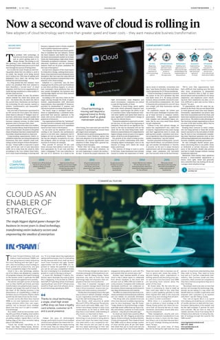 14 / 02 / 2016RACONTEUR raconteur.net 7CLOUD FOR BUSINESS
engaged by being asked to work with PCs
and systems that are several years old.”
Another major business benefit of using
cloud is that it allows teams to collaborate
from almost anywhere in the world with
services such as Office 365 and mobile se-
curity solutions. Companies with mobile and
distributed workforces can collaborate on
documents, attend meetings and brainstorm
new ideas simultaneously and instantly.
The effect on output and productivity is im-
mense,astransportandtravelissues,bothtime
and cost related, are practically eliminated.
“The things that once seemed trivial and
minor have become incredibly empowering,
even for micro-businesses,” says Mr Gower.
“Today, thanks to cloud technology, a single,
small high street coffee shop can have a loy-
alty card scheme, customer wi-fi and a social
presence – a big ask just a few years ago.”
So cloud can clearly have a positive effect
on boosting the UK’s flagging productivity
figures. And according to a study by Deloitte,
it is also driving growth. Their research found
that SMBs using an above-average number
of cloud services grow 26 per cent faster
than those that use no cloud tools and are
also on average 21 per cent more profitable.
CLOUD AS AN
ENABLER OF
STRATEGY…
The single biggest digital game-changer for
business in recent years is cloud technology,
transforming entire industry sectors and
empowering the smallest of enterprises
T
he most forward-thinking small and
medium-sized businesses (SMBs) are
now going beyond simply embracing
the cloud. Working with the right IT part-
ners, they are building a cloud strategy to
drive growth and productivity, and give
them a competitive edge in the market.
Cloud is not a new technology solution;
out of its infancy and adopted by a majority
of companies, however, the impact it is having
on the business world, in particular the SMB
sector, has become apparent more recently.
The almost overnight success of startups
such as Uber, Netflix and Airbnb, and their
transformation into global brands is unprec-
edented, and largely the result of cloud. At
the heart of the sharing economy is the
phenomenon of crowdfunding, a viable al-
ternative source of business finance where
growth has also been driven by the cloud.
Success stories like these have inspired
SMBs to not only implement cloud tech-
nology solutions within their own organ-
isations, but to become more strategic
about how they use it to gain a competi-
tive advantage.
As a master cloud service provider, work-
ing with a portfolio of leading cloud vendors
such as Microsoft and a community of val-
ue-adding resellers, Ingram Micro is at the
leading edge of the cloud revolution taking
place in the SMB arena.
“Cloud has turned everything on its
head,” says Apay Obang-Oyway, director
for cloud in Northern Europe at Ingram Mi-
cro. “It is no longer about big organisations
eating small businesses; now it’s small eating
the big, because with cloud, small can be so
much more innovative and agile. Greater
opportunities now lie with SMBs. It’s im-
portant to realise the potential of cloud;
you can be sure your competition already
has and is leveraging it to accelerate their
growth or is well on the way to doing so.”
A recent IDC Worldwide IT Industry Pre-
dictions report illustrates the scale at which
this is happening. It found that by 2018 at
least half of IT spending will be cloud based,
reaching 60 per cent of all IT infrastructure
and 60 to 70 per cent of all software, servic-
es and technology spending by 2020.
Indeed, the pace of technological
change, particularly around cloud-enabled
solutions and software, has meant that for-
ward-thinking SMBs are not simply moving
to the cloud, they are raising their game
and seeing cloud as a strategic enabler.
Thanks to cloud technology,
a single, small high street
coffee shop can have a loyalty
card scheme, customer wi-fi
and a social presence
COMMERCIAL FEATURE
These are results that no business can af-
ford to ignore and, slowly but surely, IT
decision-making within organisations is
shifting upwards and becoming more sen-
ior and more cross-functional, and SMBs
are becoming much smarter about the
power of the cloud.
Mr Gower adds: “By the time the cus-
tomer is contacting us, they’ve made up
their mind they need to buy, what they
want is a plain-speaking specialist to help
them migrate their data to the cloud and
create a long-term strategy that will deliv-
er a return on their investment.”
While there is a compelling business
case to embrace a cloud strategy, as Mr
Obang-Oyway points out, there are con-
cerns that can become barriers to imple-
mentation, particularly around data secu-
rity and compliance.
“Data management, security and com-
pliance are important considerations in any
decision to invest in cloud, but the impor-
tant thing is not to let them become barri-
ers to your strategic thinking and develop-
ment,” he says.
Businesses can avoid many of these
barriers by having the right external cloud
“One of the big changes we have seen is
cloud becoming part of the boardroom con-
versation,” says Mr Obang-Oyway. “Senior
executives now want to know how cloud
technology helps and empowers their em-
ployees to become more productive.
How does it empower managers and
leaders to better manage talent? And how
does it drive innovation, acquire new cus-
tomers and retain existing customers?”
The key lies in leveraging cloud in the right
way to ensure it delivers strategic strength
to your organisation and that means bring-
ing in the right technology partner.
Ben Gower, chief executive at global
Microsoft Office 365 partner Perspicuity,
which works with many SMBs, says: “Cus-
tomers have always wanted to have cloud
conversations, as far back as 2009. Now
they have a much better understanding of
why cloud is so important to them.
“For example, a modern approach to
technology is now pivotal to being able to
attract and retain the talent that compa-
nies need within a very competitive mar-
ket. New recruits who are used to using
the very latest technology on their own
devices at home, will not be motivated or
partner on board and understanding what
they need to bring. They need to know
how well an IT partner understands their
industry, their business model and their
customers, what commercial competence
they have, and how progressive they are in
their thinking.
“Businesses need to be clear on how that
partner will leverage the technology meg-
atrends we are seeing in a way which will
benefit them as a modern organisation and
empower their customers to do business
with them,” says Mr Obang-Oyway.
“Our role at Ingram Micro is to spend
time helping and enabling our community
of reseller partners to deal with the trans-
formation taking place in the market, and
be the right strategic IT partner for each
end-customer. We are here to help our
reseller partners move from being the IT
Infrastructure deliverer to being the ena-
bler of strategy through the cloud for the
SMB market”
www.ingrammicrocloud.co.uk
0871 973 3060
www.perspicuity.co.uk
0333 444 4365
beyond a regional trend to firmly establish
itself as global mainstream solution.
“For example, Uber has used cloud capabil-
ities to transform the taxi industry, Airbnb
the hotel industry and Netflix has turned
the home entertainment market on its head,
while also bankrupting a high street brand.
Ultimately, no industry is immune – finance,
education, healthcare and the technology
industry itself are all prime candidates for
this type of disruption.”
Second-wave adopters of the cloud expect
it to help drive change, making them leaner,
faster, more innovative and ultimately more
disruptive. But Cisco says the value derived
by any given business is proportional to the
maturity of its cloud strategy.
Adoption is a spectrum, says Mr Earl,
ranging from the ad hoc pick-up of solutions
as and when problems happen, to central-
ised, systematic cloud platforms that con-
nect people throughout the business with
cutting-edge digital services from internal
and external sources.
According to IDC and Cisco, there are five
stages moving through the levels of oppor-
tunistic experimentation with short-term
improvements, then repeatable IT resources,
provided by standardised IT systems, and
self-service portals accessing cloud services.
The fourth stage is managed cloud de-
fined as implementing a consistent enter-
prise-wide best practice approach to the
cloud, with service delivery across an inte-
grated set of resources.
Top organisations fall into the “optimised”
bracket and drive company-wide innovation
through transparent access to IT capabilities
based on their value to the business.
As you move up the adoption curve, ac-
cording to the research, key performance
metrics to do with sales, employees and IT
budgets all tick up significantly. Those in
the top-tier category, occupied by of a zen-
like pedigree, enjoy an average 4 per cent
increase in revenue, for example.
They provide IT services 99 per cent
faster, increase their ability to meet service
level agreements by 72 per cent and they
enjoy a whopping 77 per cent reduction in
the cost of IT. However, in a cloud to the
Now a second wave of cloud is rolling in
New adopters of cloud technology want more than greater speed and lower costs – they want measurable business transformation
SECOND WAVE
DAN MATTHEWS
T
he problem with technology, at
least for a lot of non-techies, is that
just as you’re getting used to it,
things change. The feeling is a bit
like spotting a nice comfortable chair and
then having it kicked away just as you’re half
way through the process of sitting down.
So it is with the cloud. People are still writ-
ing guides about how you define it, such is
its youth, but already we’re being moved
on to version two. This time it’s global tech
behemoth Cisco that’s the driving force
behind the new terminology.
In a blog posted late last summer, Cisco
senior vice president Nick Earl claimed to
have identified a “second wave” of cloud
adoption, with four in ten organisations al-
ready having transferred to either public or
private cloud services.
Up until that point, he says, the primary
drivers behind the cloud were speed and
cost – the former fast, the latter low. But in
the second wave, businesses are moving to
the technology for new reasons, namely to
achieve “transformative and measurable”
business change.
Just over half of businesses questioned in
an IDC survey for Cisco expect the cloud to
allow them to allocate IT budgets more ef-
fectively, while about the same number (53
per cent) claimed the cloud will help them
increase company revenue, in other words
generate sales or increase their value.
It’sapointreinforcedbyotherCiscostaffers,
such as Joachim Mason, head of datacentre at
Cisco UK and Ireland. He points to the global
titans of business that have created multi-bil-
lion-dollar valuations thanks to cloud tech.
“Long-standing organisations within es-
tablished industries are being disrupted by
businesses that have adopted cloud tech-
nology as their weapon of mass disruption,”
he says. “Cloud traffic is expected to quad-
ruple and 83 per cent of total datacentre
traffic set to come from the cloud by 2019,
according to the Cisco Global Cloud Index,
so it’s clear cloud technology is moving well
Cloud technology is
moving well beyond a
regional trend to firmly
establish itself as global
mainstream solution
COMMERCIAL FEATURE
silver lining, Cisco says only 1 per cent of the
companies it questioned had created these
gilt-edged cloud strategies.
Michael Liebow, global managing director
of Accenture Cloud Platform, agrees that
full-scale adoption is in the future for most
businesses. He expects significantly more
adoption in 2016, along with a general ma-
turing of cloud strategies.
“While 2016 will bring some challenges
as companies adopt cloud solutions, we
are only beginning to scratch the surface,”
he says. “If given the proper education, the
right environment, some diligence and
smart investments, companies are poised
to reap the big benefits of cloud.
“Adoption of cloud brings, speed, agility
and scale, which ultimately improves user
experience, supercharges the ability to get
to customers faster, helps businesses inno-
vate more rapidly and opens their doors to
more significant transformative change in
the not-too-distant future.
“Enterprise adoption is expected to acceler-
ate this year. It’s the end of the beginning of
enterprise cloud and we see significant ma-
turity in the way an enterprise will use the
cloud. We see the cloud being firmly estab-
lished as a central feature of a comprehensive
digital strategy across all parts of an organi-
sation, all devices and all applications.”
The growth of the cloud is being acceler-
ated by its perfect relationship with other
emerging digital technologies, such as the
internet of things (IoT), which the cloud
helps understand.
“The internet of things is soon to arrive
in full force. Some businesses have already
started to realise the importance of think-
ing in terms of networks, ecosystems and
data,” says Nestor Zwyhun, who leads data-
centre operations for GT Nexus worldwide.
“Cloud technology is required to harness
the power of the IoT’s granular big data
and make sense of it. By being centrally
located, always available, massively scala-
ble and hardware-independent, the cloud
is fantastically positioned to turn IoT data
into insight and help businesses operate
as networks.”
Yet roadblocks remain. Mr Liebow says
one of the main challenges to greater take-
up of cloud services is company culture,
particularly within large organisations
with complex and entrenched legacy sys-
tems. But he says even small firms should
not get complacent.
“Culture is key and cultural change, no
matter the organisation’s size, takes time
to mature. Organisations that resist change
and don’t aggressively move to cloud, risk
putting their people, customers and inves-
tors at significant risk of disruption by more
nimble competitors,” says Mr Liebow.
Another potential sticking point, accord-
ing to David Gibson, vice president of strat-
egy and market development at Varonis,
is security. In the race to adopt evermore
sophisticated and all-encompassing tech-
nology, some companies will inevitably
put vital security work on the back burner.
“We’ve seen that organisations have
had a difficult time making sure the data
they store on-premises is adequately
secured. Sensitive data is kept in unex-
pected places and accessible by too many
employees, and employers aren’t watch-
ing how their employees use data, so it’s
very difficult to spot and recover from a
breach,” he says.
“If organisations take the same lax ap-
proach in the cloud, they are one shared link
or weak password away from total disaster.
Fortunately, organisations can protect data
they store on-premises and in the cloud, and
many have adopted processes and technolo-
gies to do so. The desire to take advantage of
the cloud may prompt organisations to focus
on some of the data security efforts they’ve
been neglecting for too long.”
Keeping these concerns in mind, compa-
nies are being advised to think like second
wavers and move to the new plane of think-
ing. Mr Earl at Cisco recommends consider-
ing some important questions such as how
will moving workload to the cloud affect cost,
security, scalability and data governance?
He says strategies should answer ques-
tions concerning when to use public cloud,
or dedicated or private resources, which
parts of the business should take priority
and how to make changes without causing
unwelcome upheaval.
Businesses must answer these questions
because a cloud-enabled organisation is
leaner, more agile, faster and generally
more powerful than one lacking all the ad-
vantages cloud adoption brings.
Share this article online via
raconteur.net
CLOUD MATURITY CURVE
Source: Cisco 2015
CLOUD
COMPUTING
MILESTONES
2010
Amazon turns off last physical
web server and moves retail
website to Elastic Compute
Cloud (EC2)
2011
Apple launches iCloud,
enabling users to store images
and documents remotely,
introducing many users to
automated back-up
2012
UK government launches
G-Cloud with the aim to
shift 50 per cent of new
government IT spending to
the cloud
2014
Amazon Web Services releases
516 new features/services,
showing the drastic reduction in
development/deployment time
for new software
2015
FBI moves criminal
information to the cloud using
Microsoft’s Azure platform,
a major endorsement of
cloud security
2013
Google announces it
will begin encrypting
data stored on its
cloud platform
automatically
Shutterstock
LOWER ADOPTION HIGHER ADOPTION
AD HOC OPPORTUNISTIC REPEATABLE MANAGED OPTIMISED
Beginning
the process
to increase
awareness of
cloud technology
options
Experimenting
with short-term
improvements in
access to
IT resources
through cloud
Enabling more
agile access to IT
resources through
standardisation and
implementation of
best practices
Implementing
a consistent,
enterprise-wide
best-practices
approach
to cloud
Delivering
innovative IT-
enabled products
and services
from internal and
external providers
 