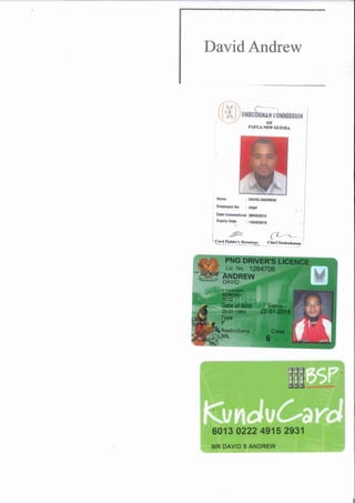 David S Andrew ID Cards
