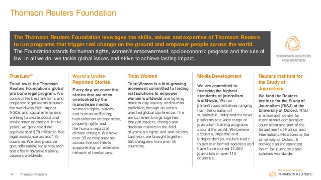 Thomson Reuters Company Overview Deck
