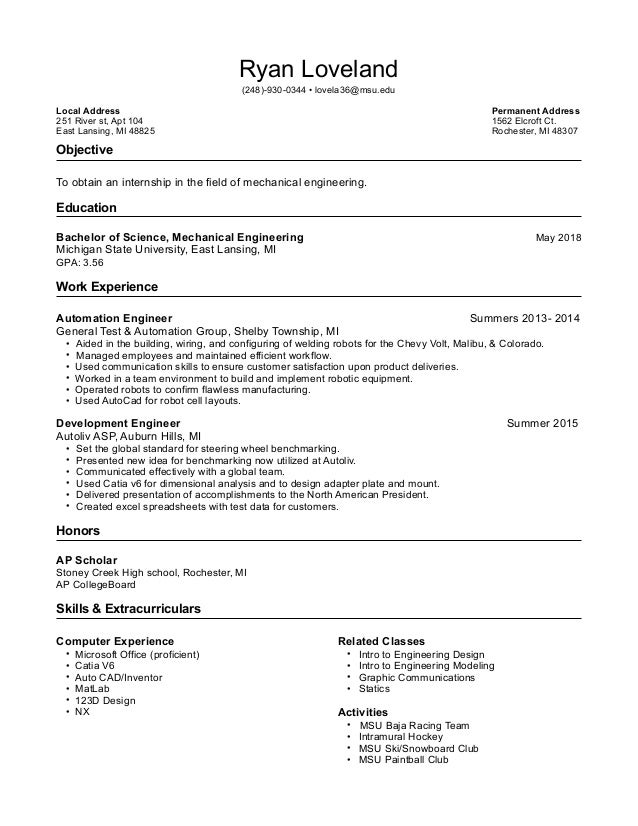 ryan loveland s resume