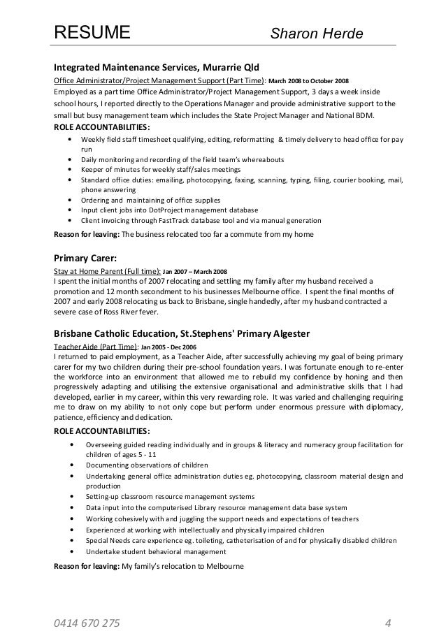 Time office resume