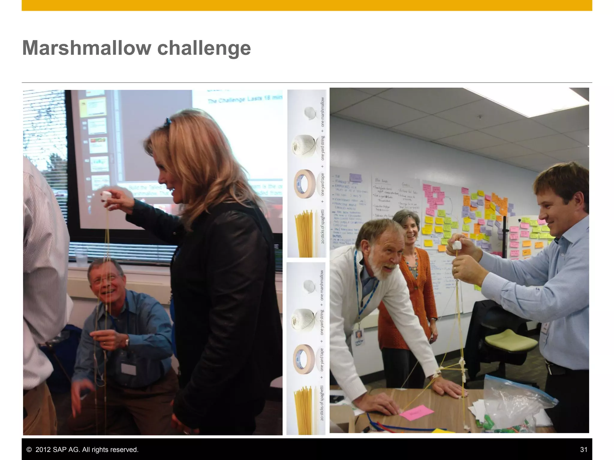 © 2012 SAP AG. All rights reserved. 31
Marshmallow challenge
 