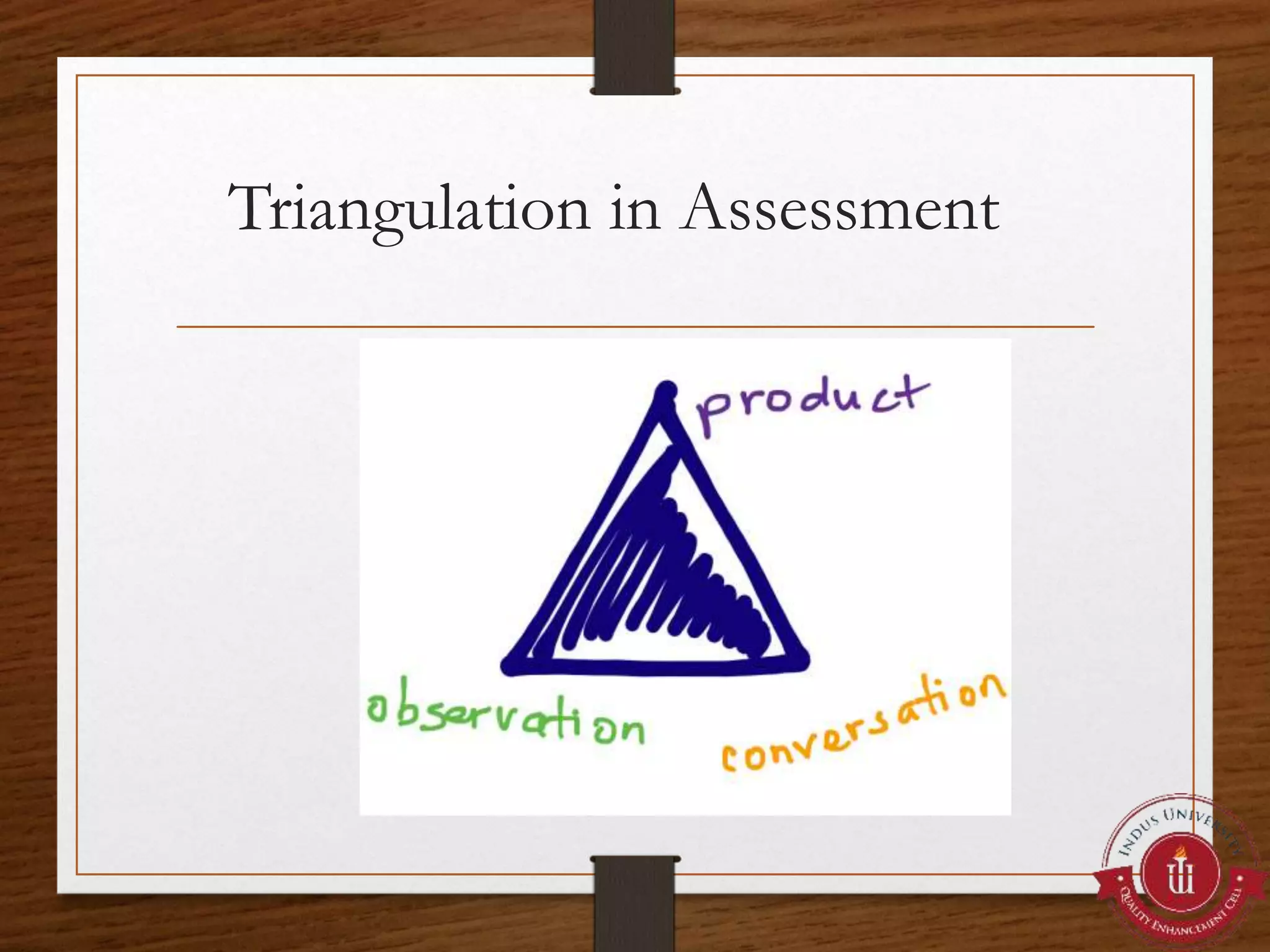 Triangulation in Assessment
 