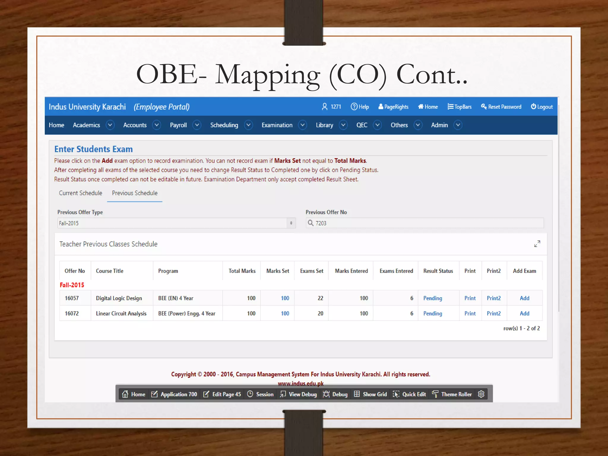 OBE- Mapping (CO) Cont..
 