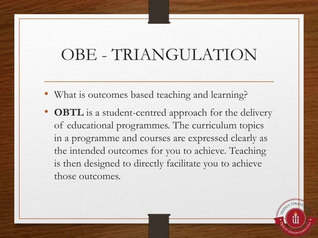 Triangulation in Teaching Assessment & learning Outcomes (2) (1) | PPTX