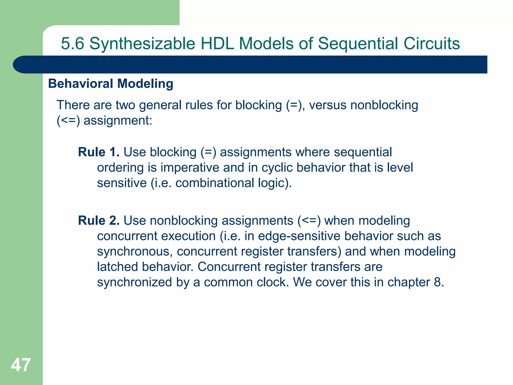 Lecture 5 Synchronous Sequential Logic | PPTX