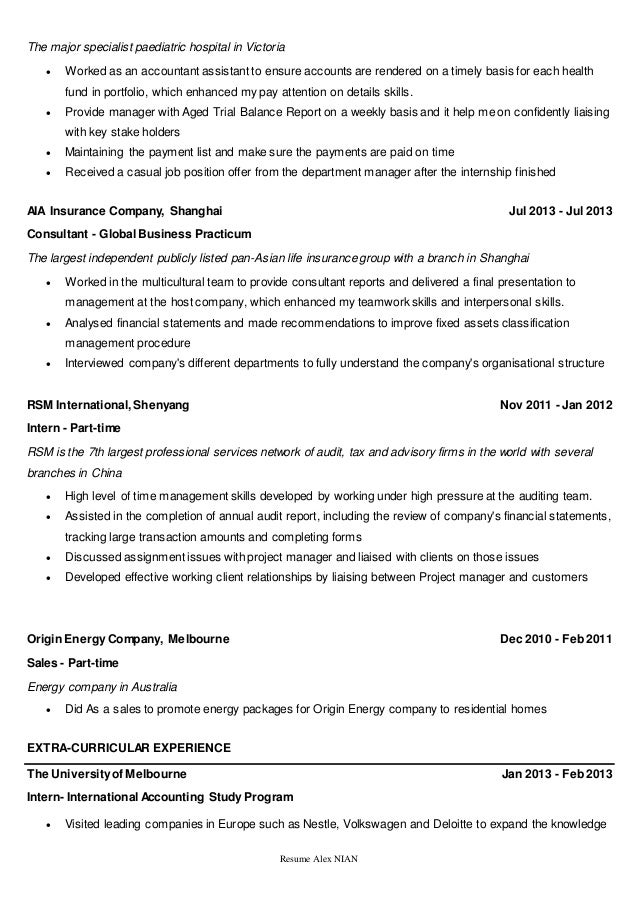 reconciliation resume portfolio Ao Qi Alex NIAN Resume