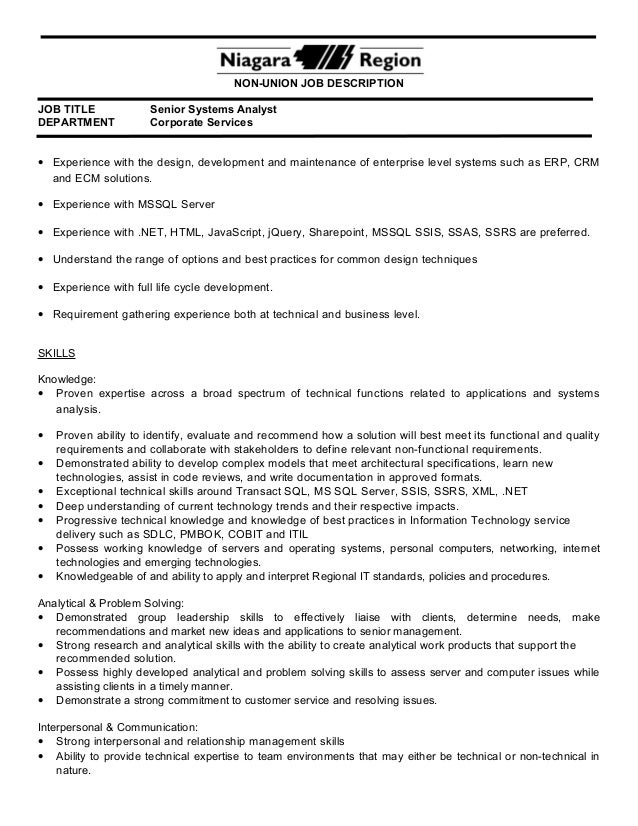 applications analyst job description