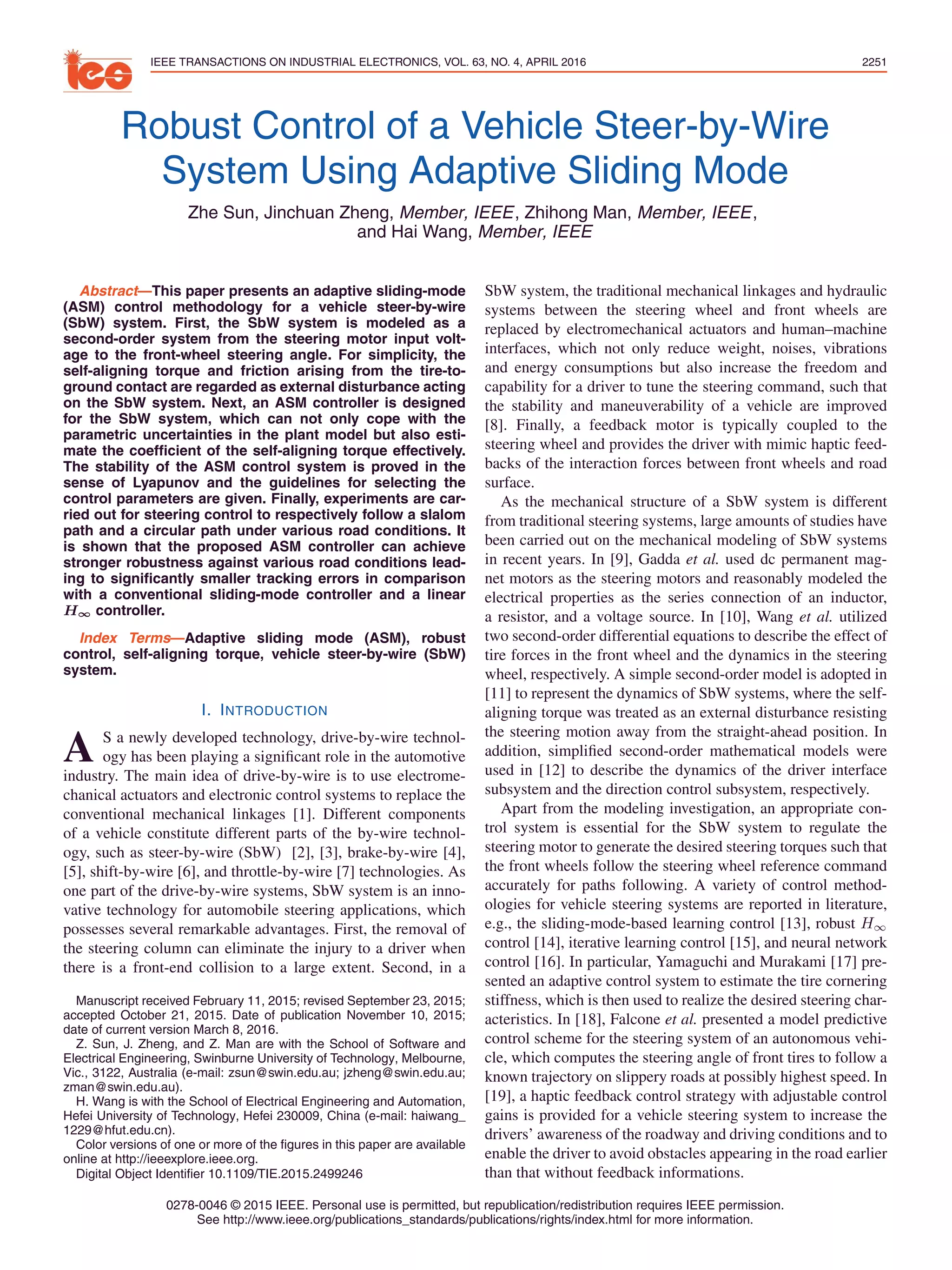 vehicle steer by wire | PDF