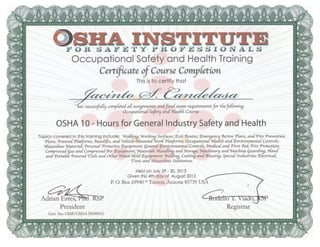 OSHA 10-HOURS