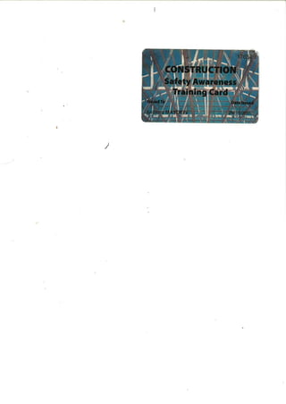OHS Construction Induction Card (Bluecard)