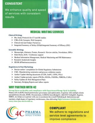 Medical Writing and Regulatory Affairs Services flyer together