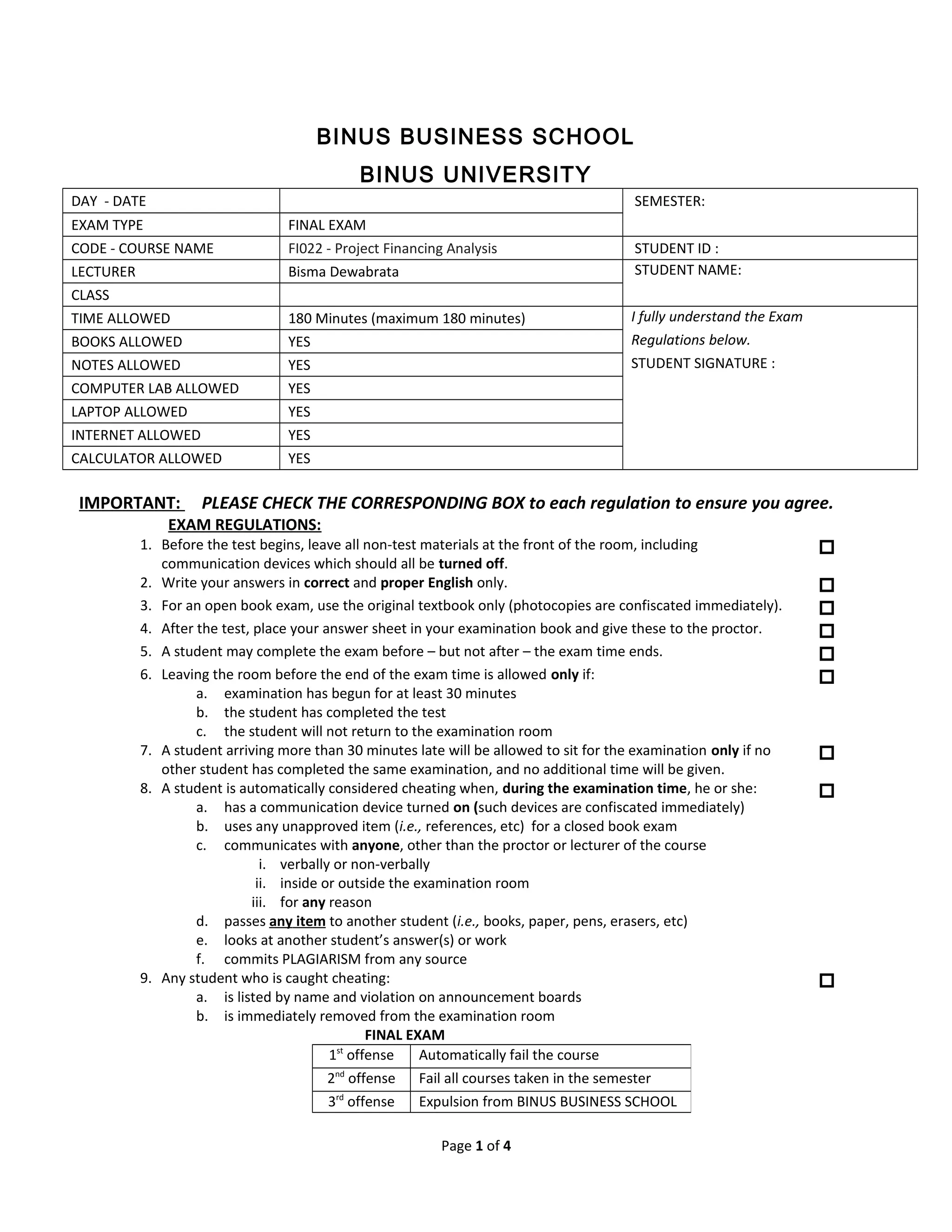 FI 022 Project Finance Final Exam 2014 | DOC