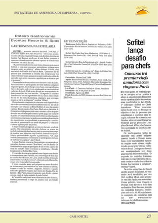 ESTRATÉGIA DE ASSESSORIA DE IMPRENSA - CLIPPING
CASE SOFITEL 27
 