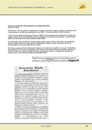 ESTRATÉGIA DE ASSESSORIA DE IMPRENSA - CLIPPING
CASE SOFITEL 28
 